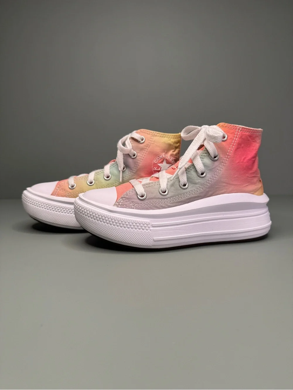 Converse Chuck Taylor All Star Move High Top Tie Dye Youth Size 1 Pink Platform